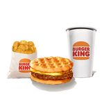 BK Waffle Sausage King with Egg Meal