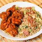 Sausage Fried Rice with Korean Spicy Chicken