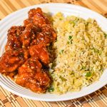 Egg Fried Rice with Korean Spicy Chicken