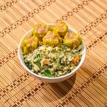 Vegetable fried rice with Pork Siomai