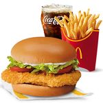 Crispy Chicken Sandwich with Lettuce & Tomatoes with Large Fries and Drink