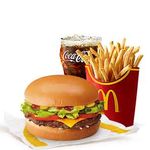 Cheeseburger with Lettuce & Tomatoes with Large Fries and Drink