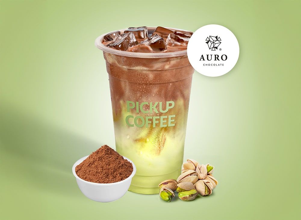 Iced Auro Chocolate Pistachio Latte