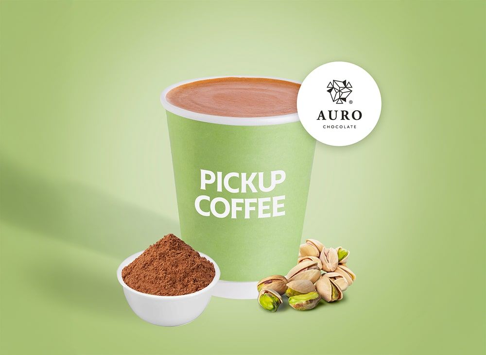 Hot Auro Chocolate Pistachio Latte