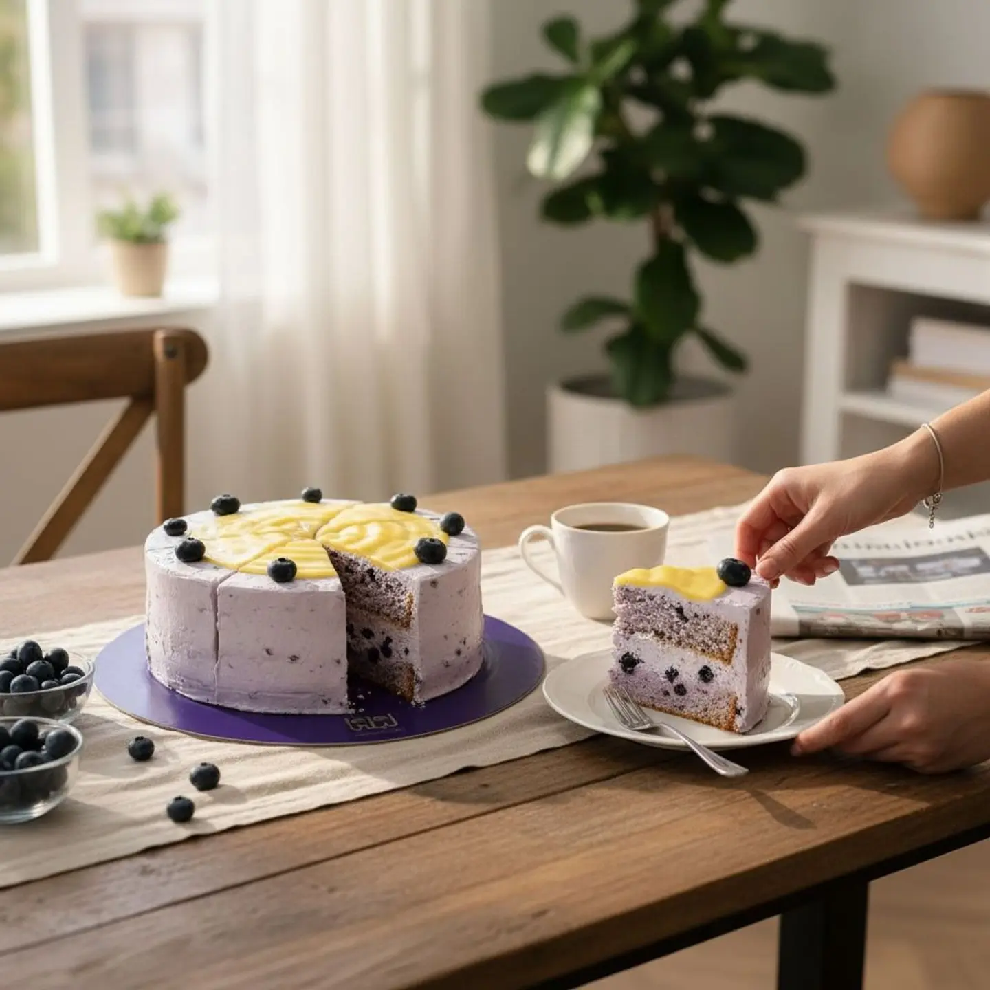 كيك ليمون التوت