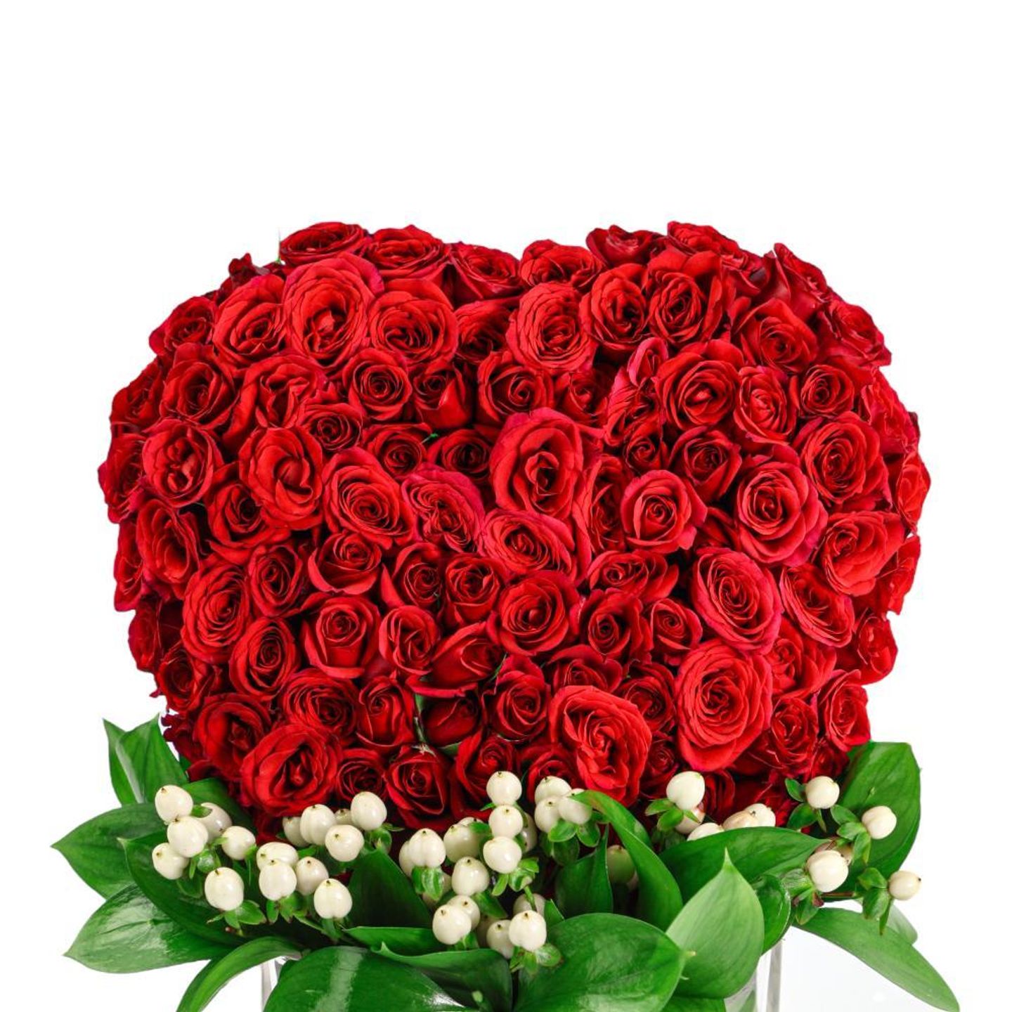 Small Red Heart Cake With Red Vase
