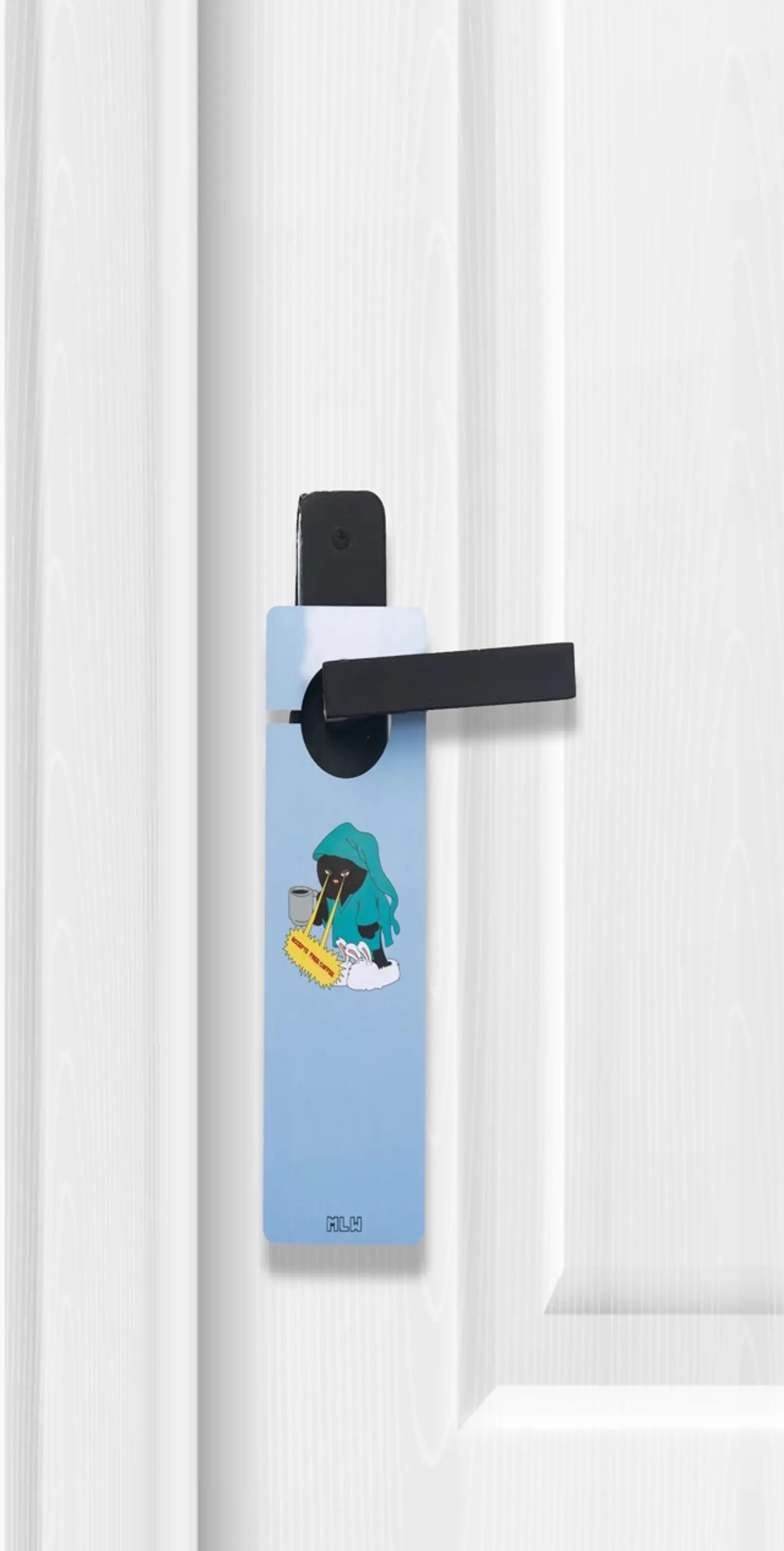 Accepts Free Coffee Door Hanger