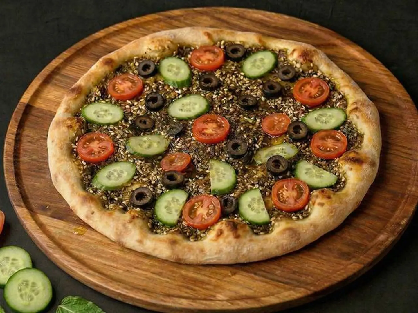 Zaatar With Vegetables Mankoushe