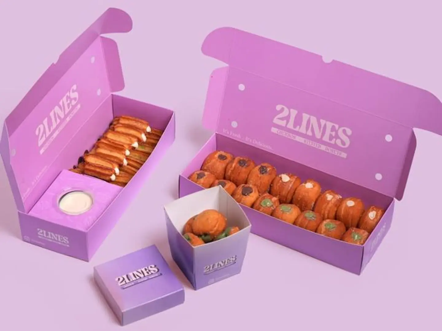16 Filled Donuts + 20 Filled Mini Churros + 8 Mini Donut Cups