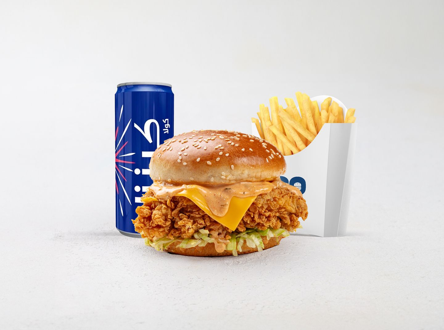 Crispy Chicken Burger Spicy Meal