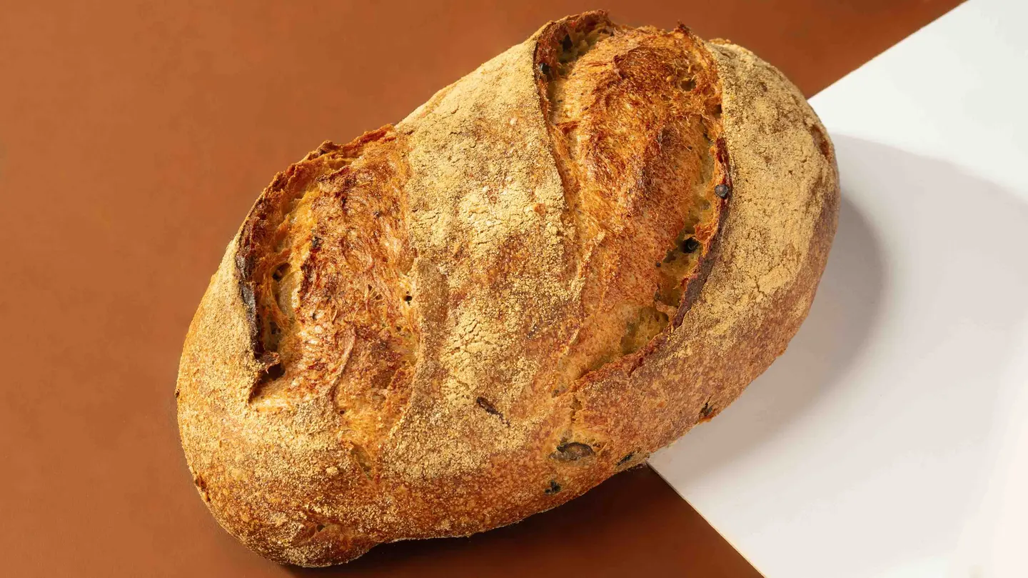 Medium Country Bread With Black Olives And Zaatar