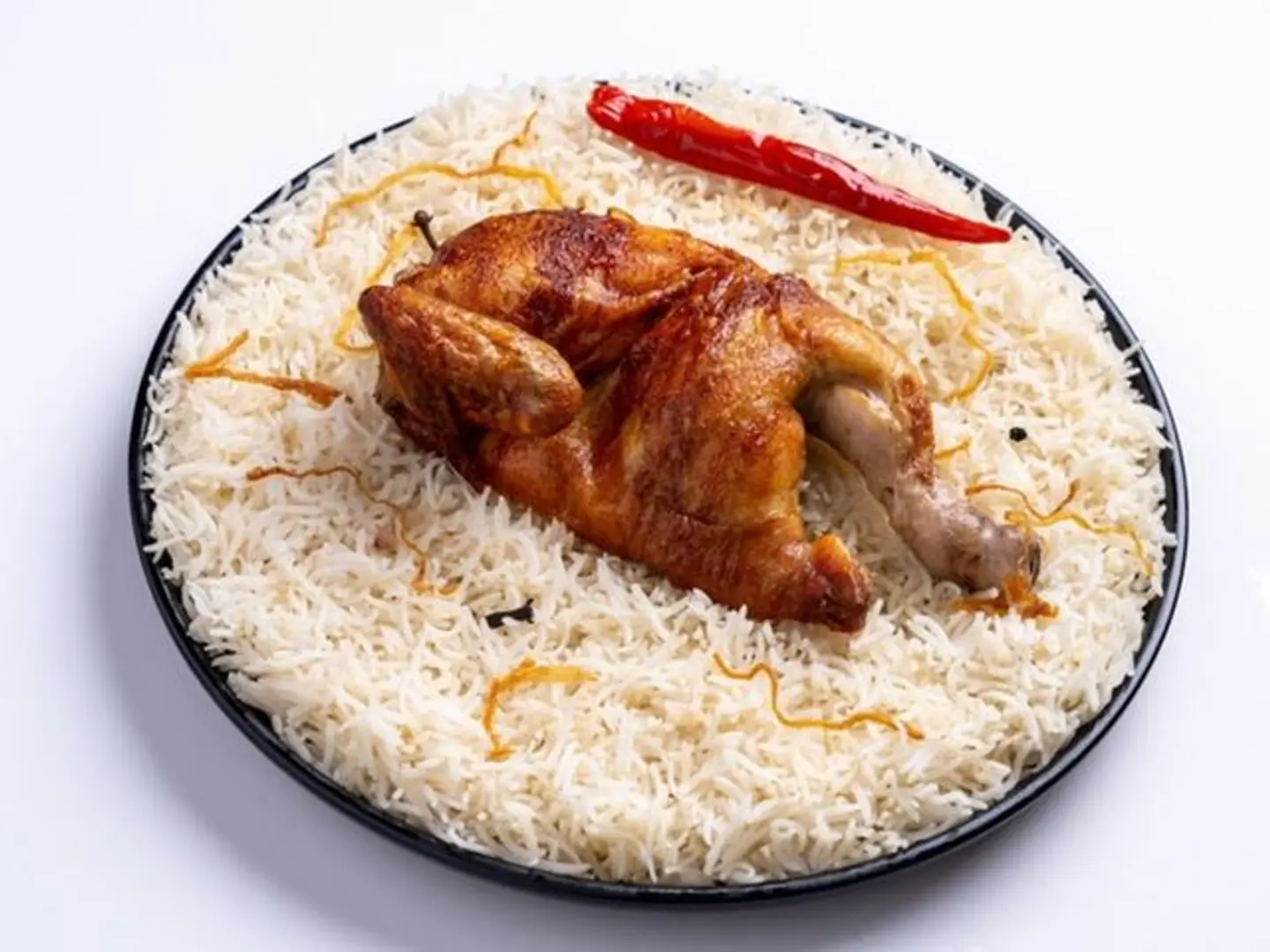 نصف شواية مع الرز