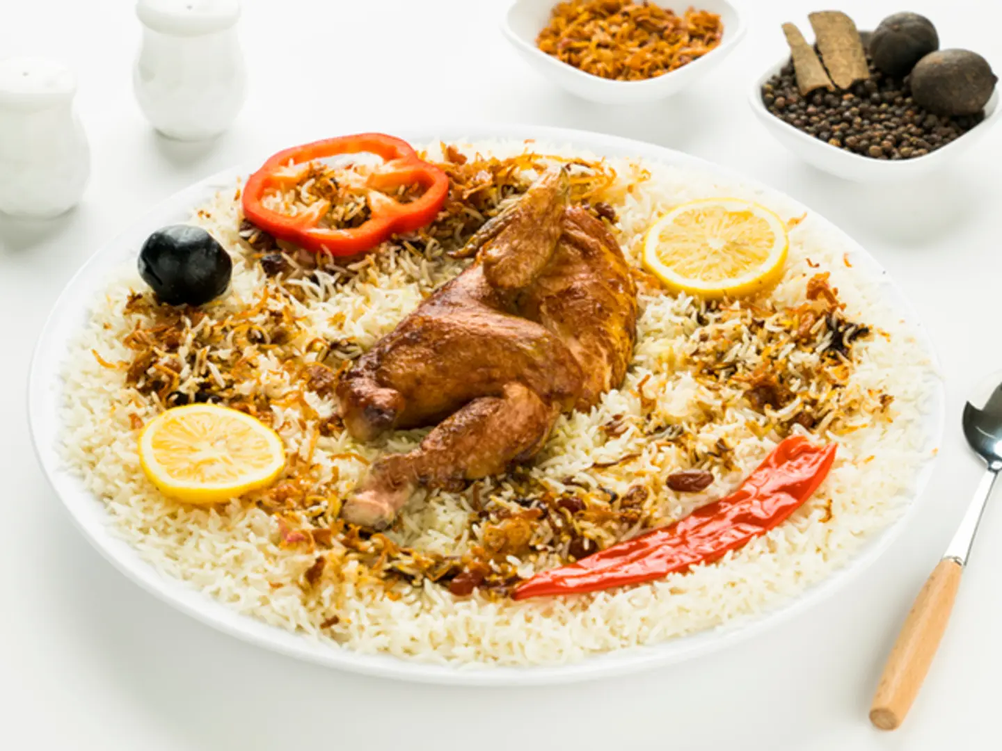 نصف شواية مع الرز