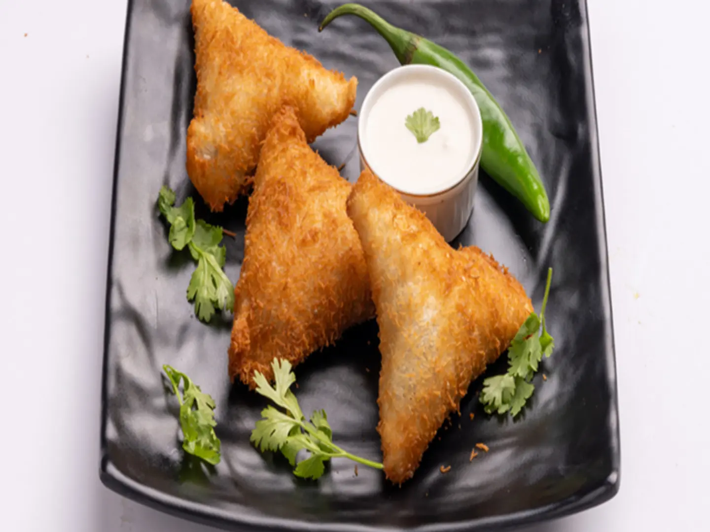 Crispy Samosa Box Chicken Alfredo