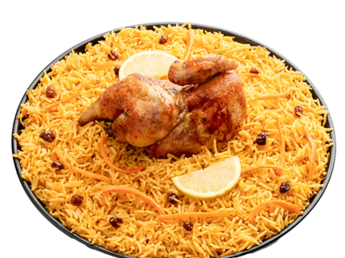 نصف شواية مع الارز البخاري