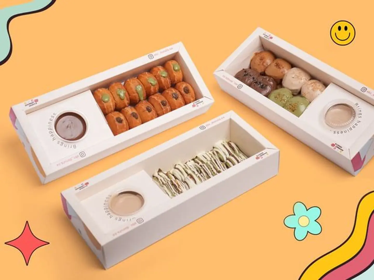12 Mini Pancakes + 12 Mini Filled Donuts + 8 Signature Donuts