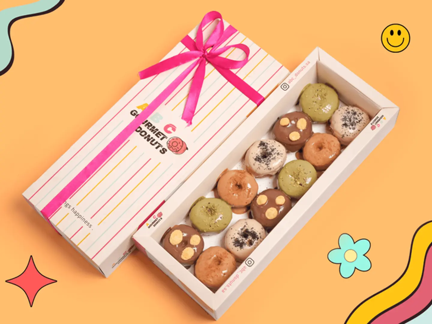 قولدن ميني دونات سقنتشر ١٢قطع