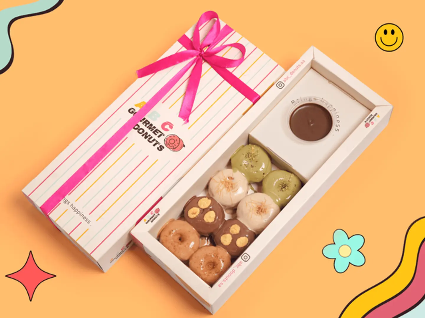 قولدن ميني دونات سقنتشر ٨ قطع