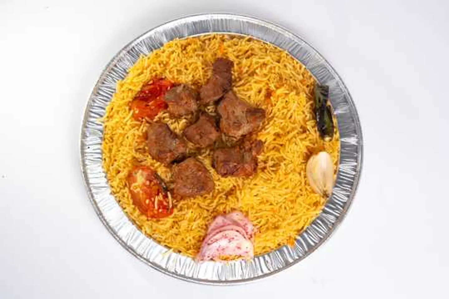 Kabsa With Grilled Meat Chunks