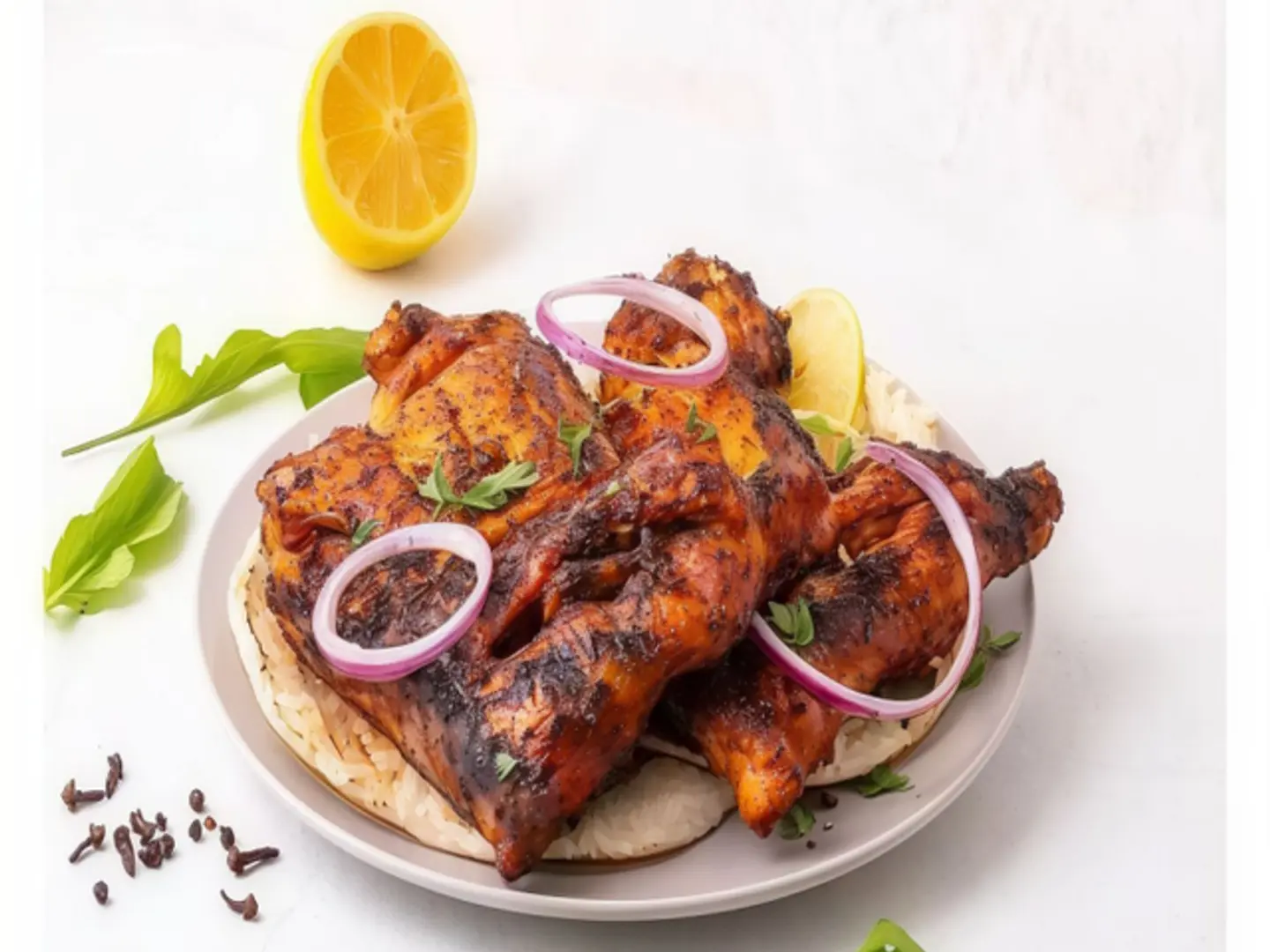 نص دجاج مع الارز