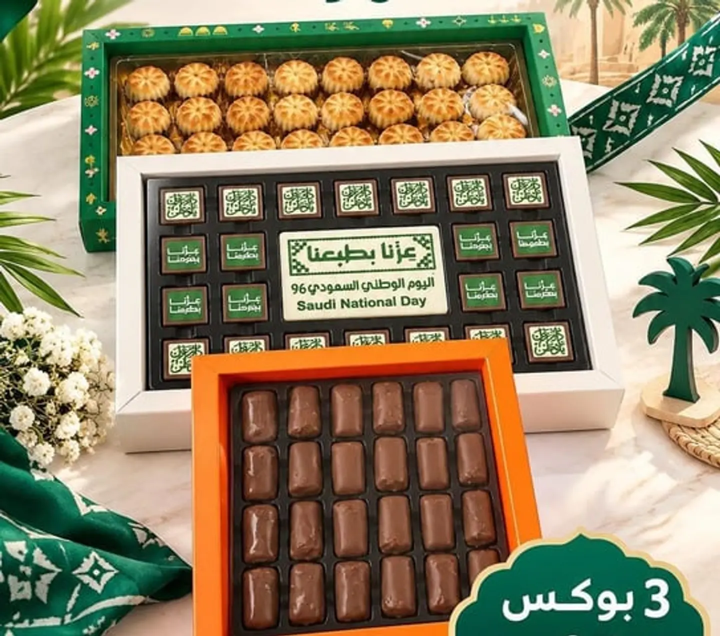 National Day Package – Chocolate + Maamoul + Chocolate Baklava