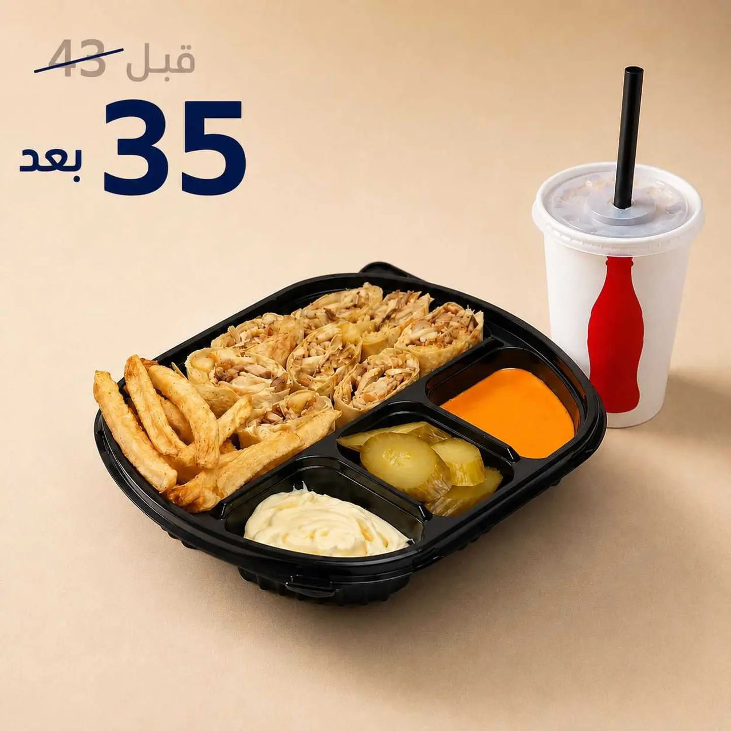 Arabic Chicken Shawarma + A Coca Cola Drink