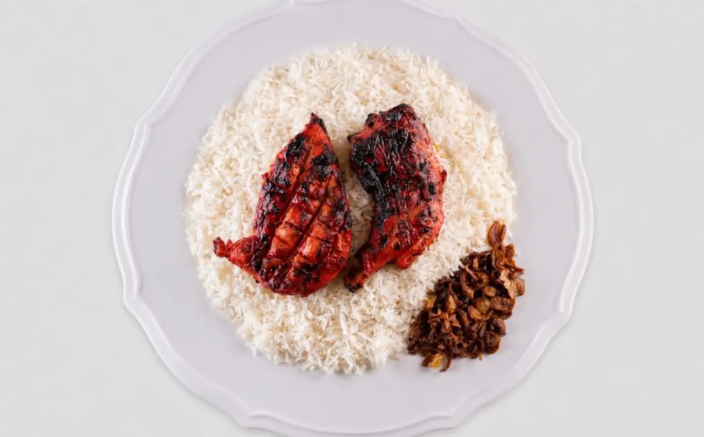 Tandoori Chicken With White Rice