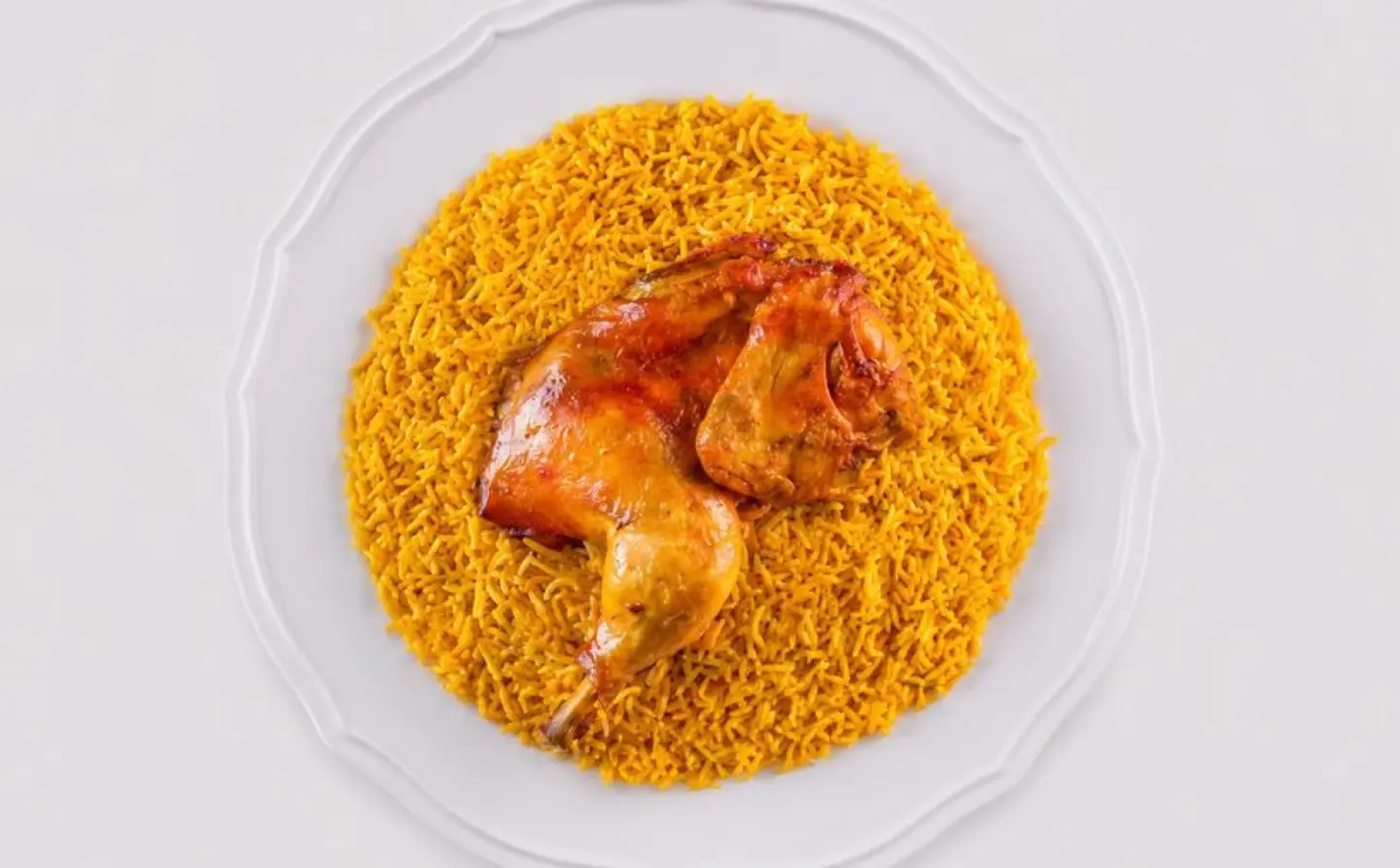 نص دجاج مندي مع رز كبسة
