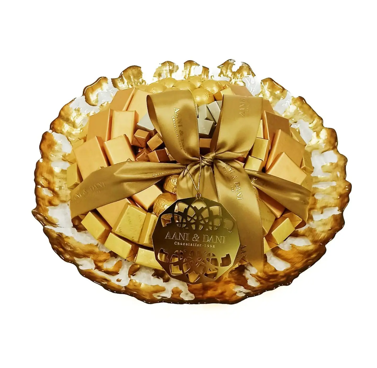 Round Gold Foil Transparent Plate