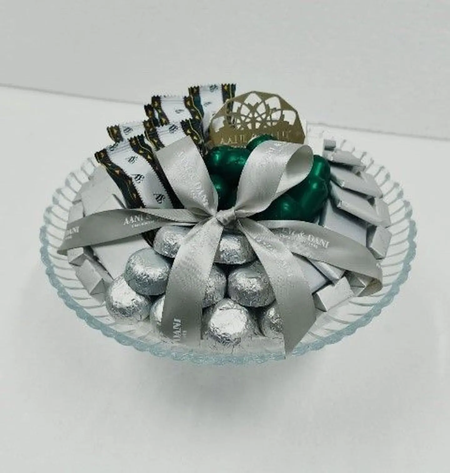 فازة كريستال دائري وسط فضي - 2