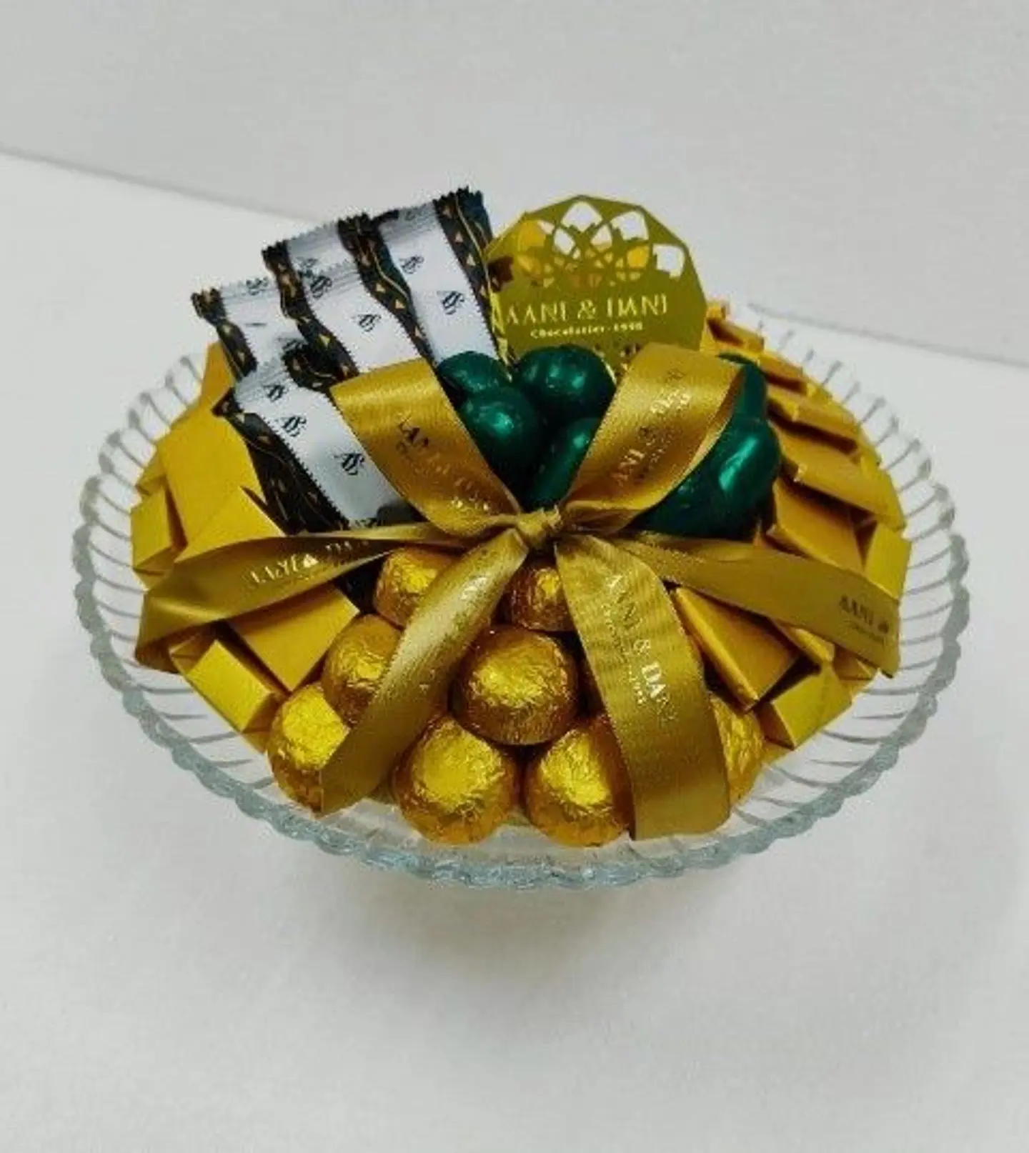 فازة كريستال دائري ذهبي - 1