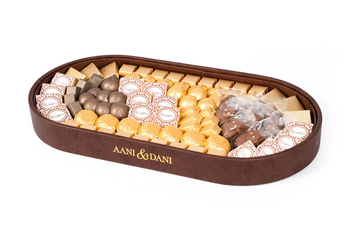 Borwn Oval Leather Tray