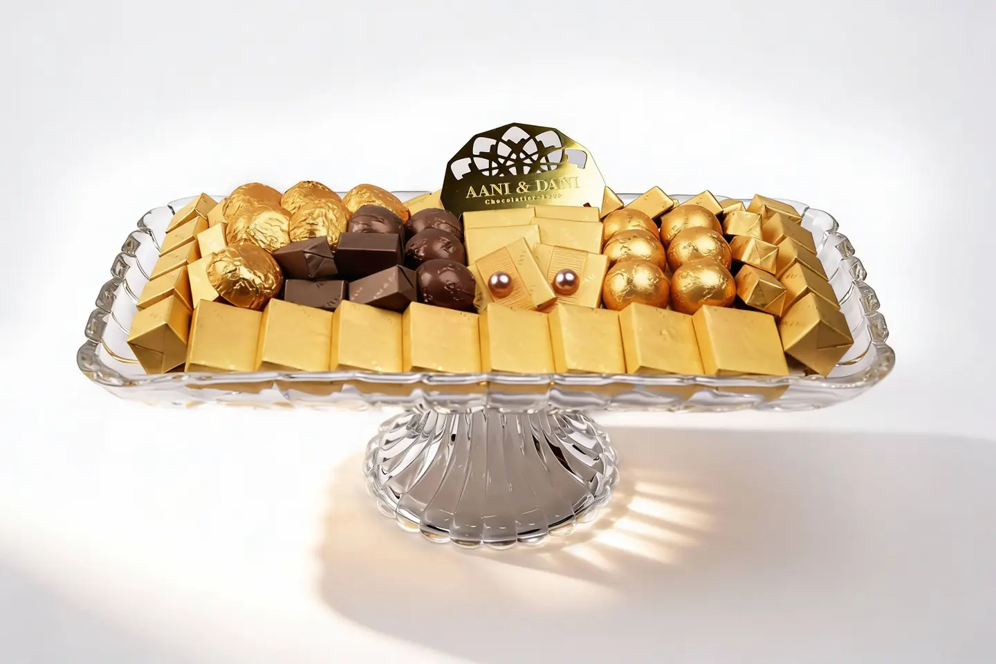 Rectangular Glass Dish Gold