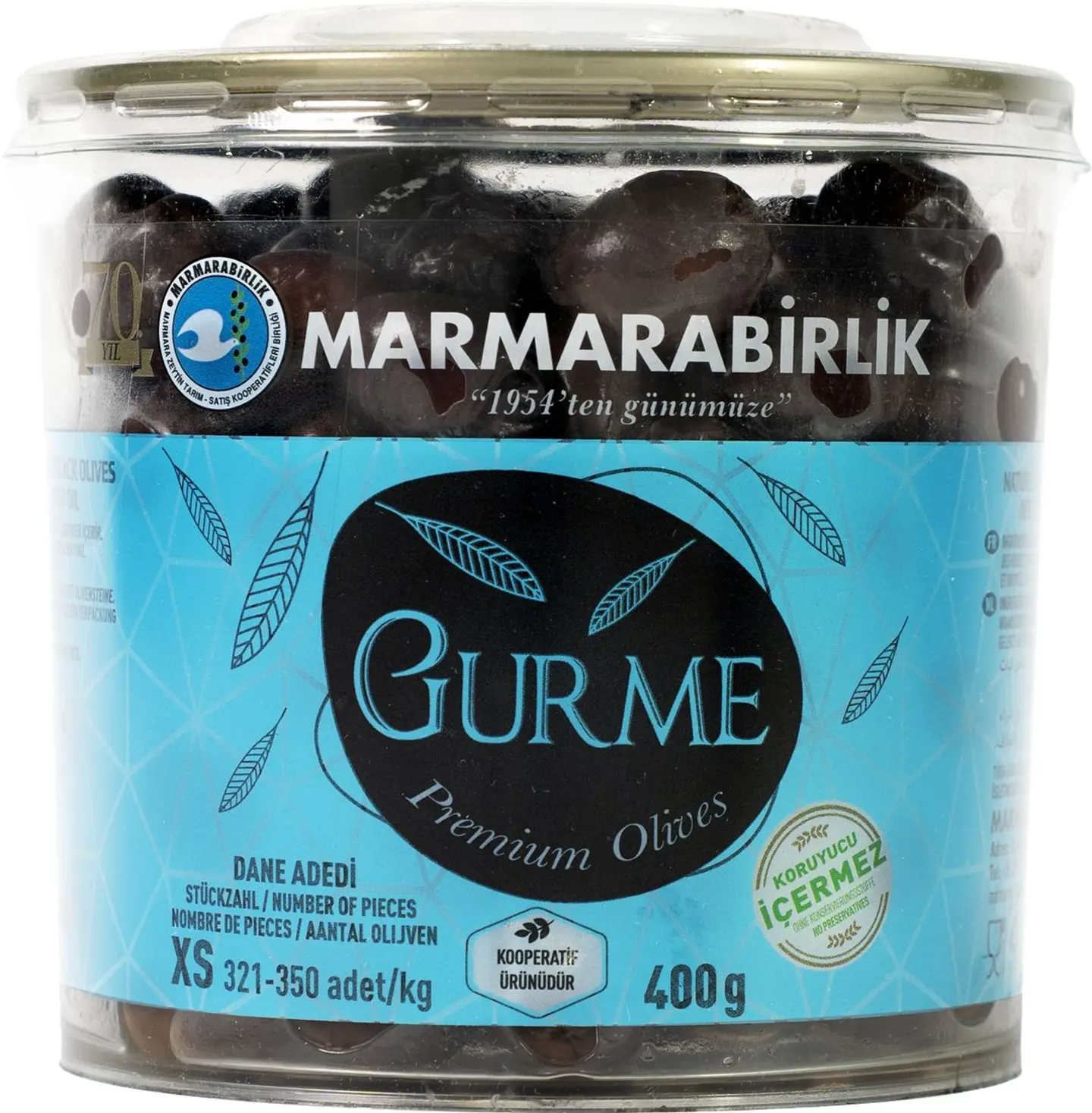 Marmara Gurme Premium Black Olives 400 G