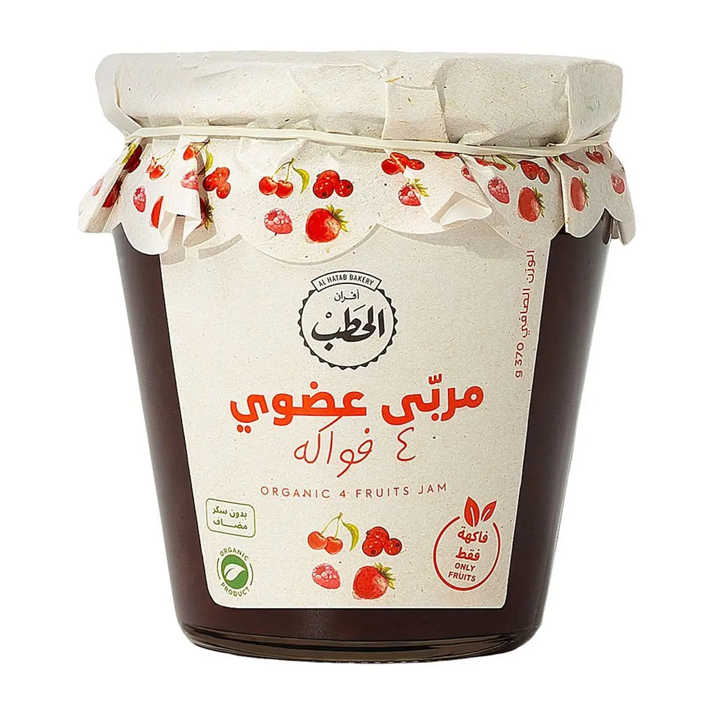 الحطب مربى عضوي 4 فواكه 370جم-خصم 30%
