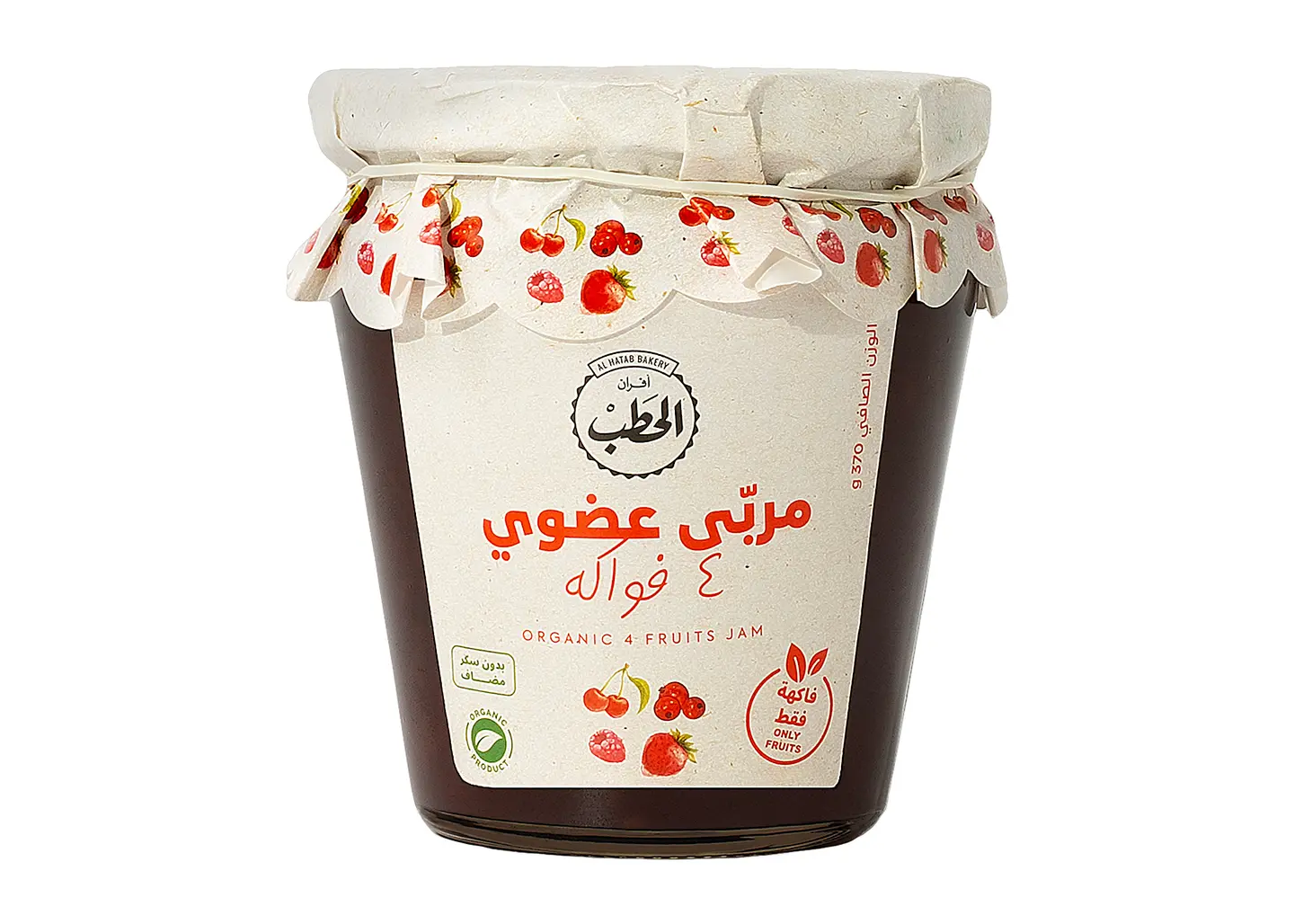 Alhatab Organic 4 Fruits Jam 100% 370 G