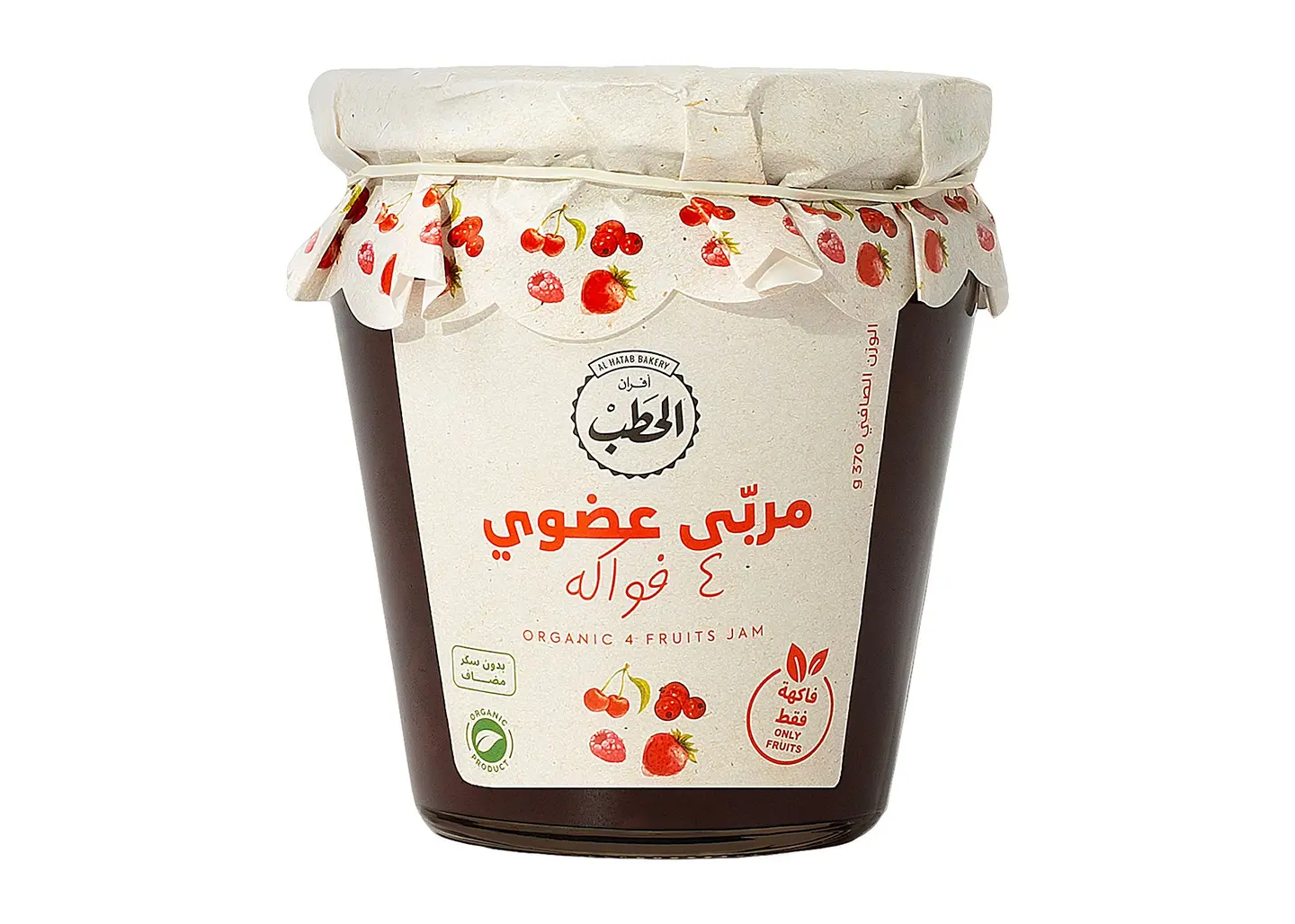 الحطب مربى عضوي 4 فواكه 370جم - 30%