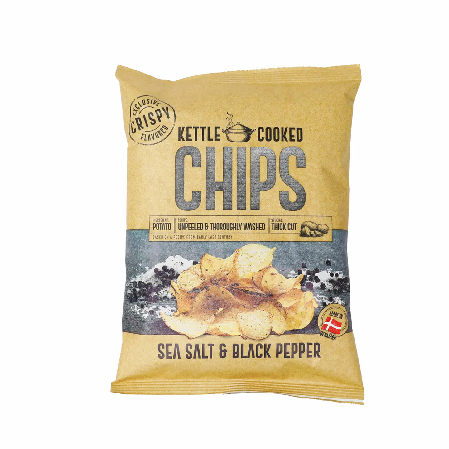 Kettle Cooked Chips With Sea Salt & Black Pepper 150 Gm