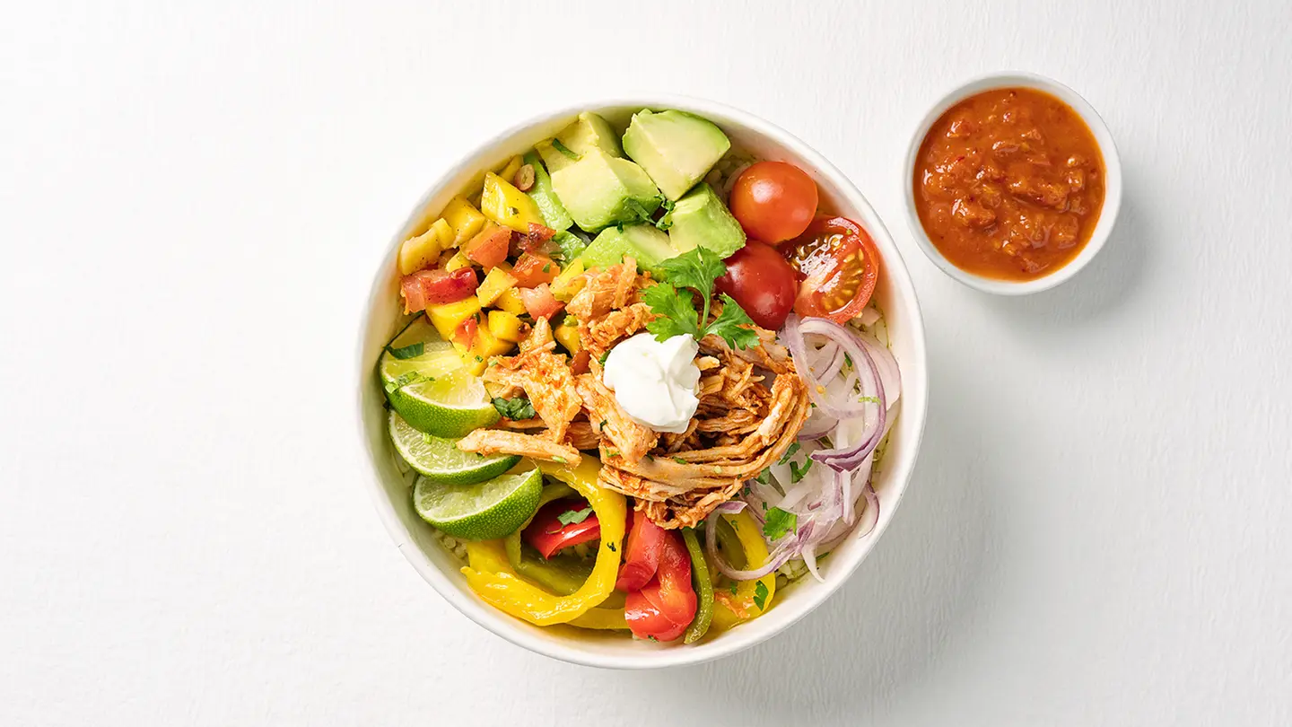 Mango Pulled Chicken Burrito