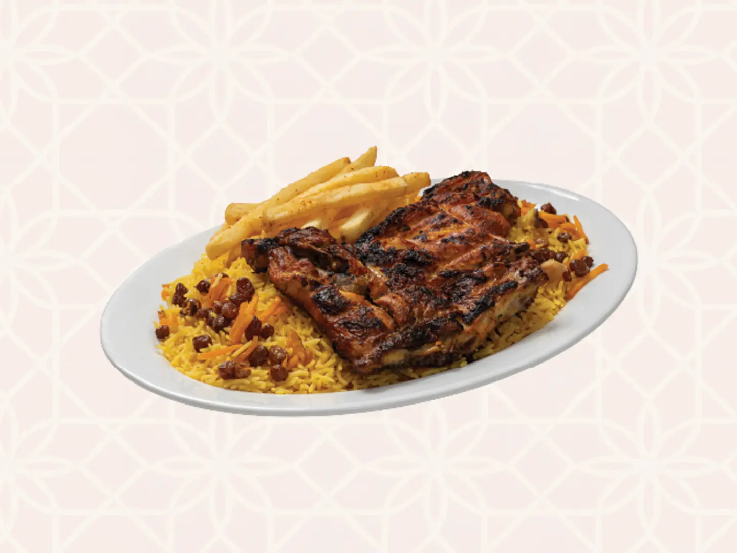 Half Charcoal Chicken With Bukhari Rice