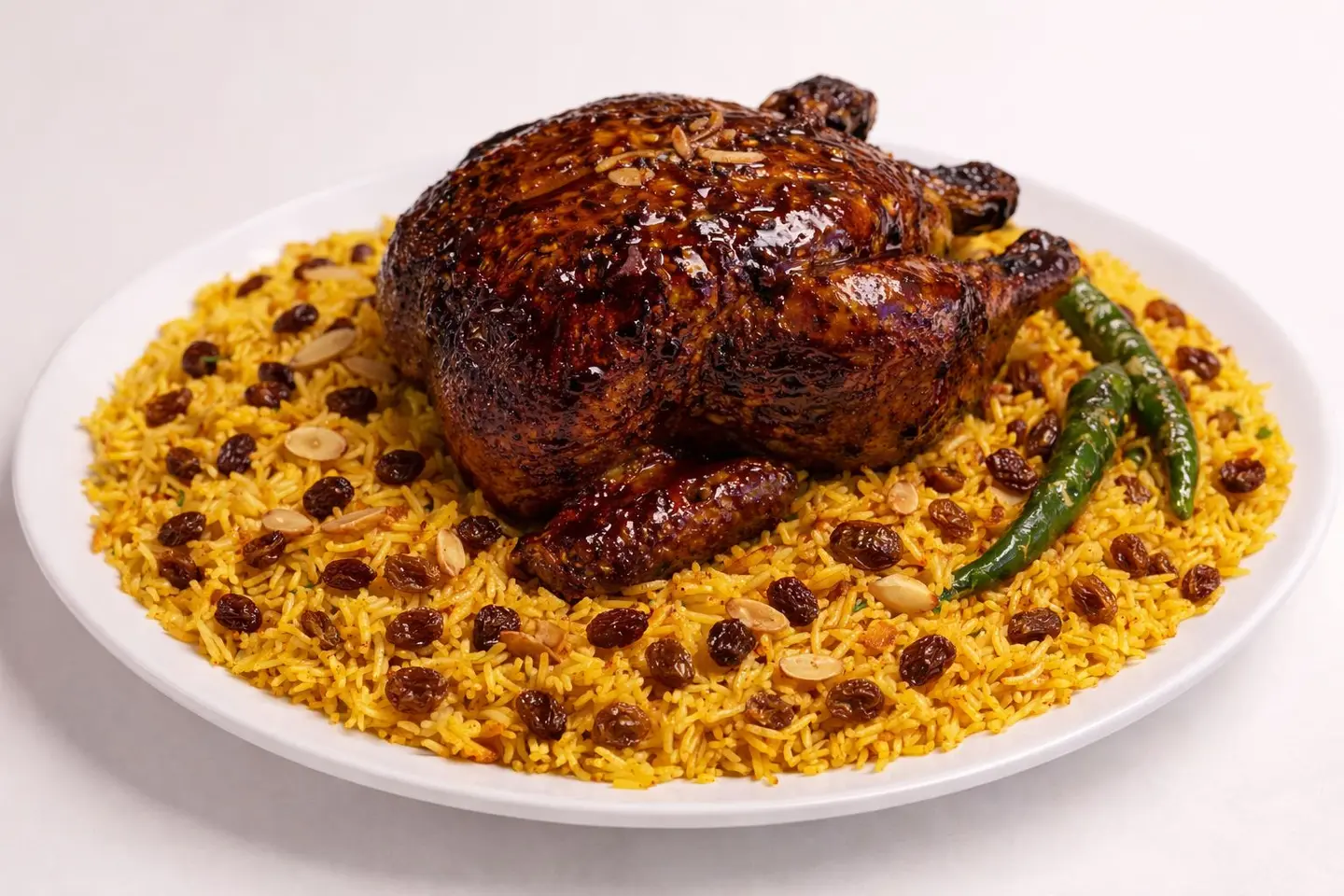 حبه دجاج باربكيو شواية مع رز بخاري