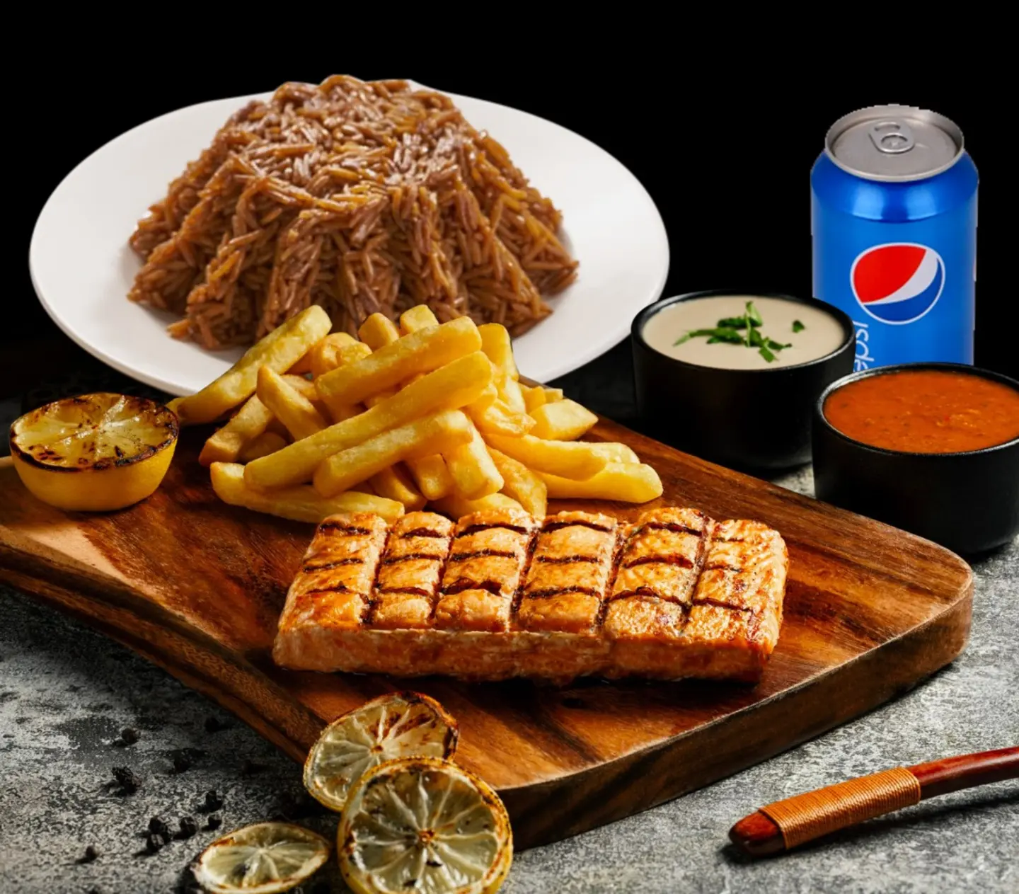 وجبة فيلية سلمون مشوي نفر