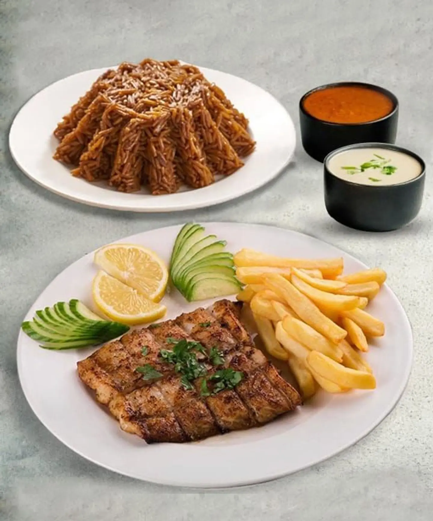 ستيك مشوي مع رزصياديه