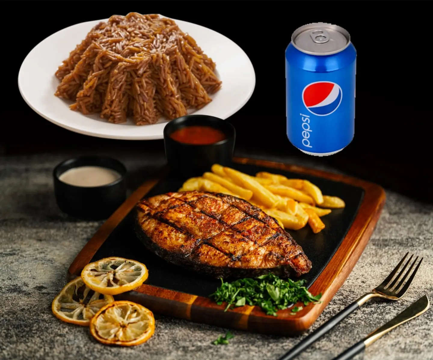 Grilled Kingfisher Fillet Meal