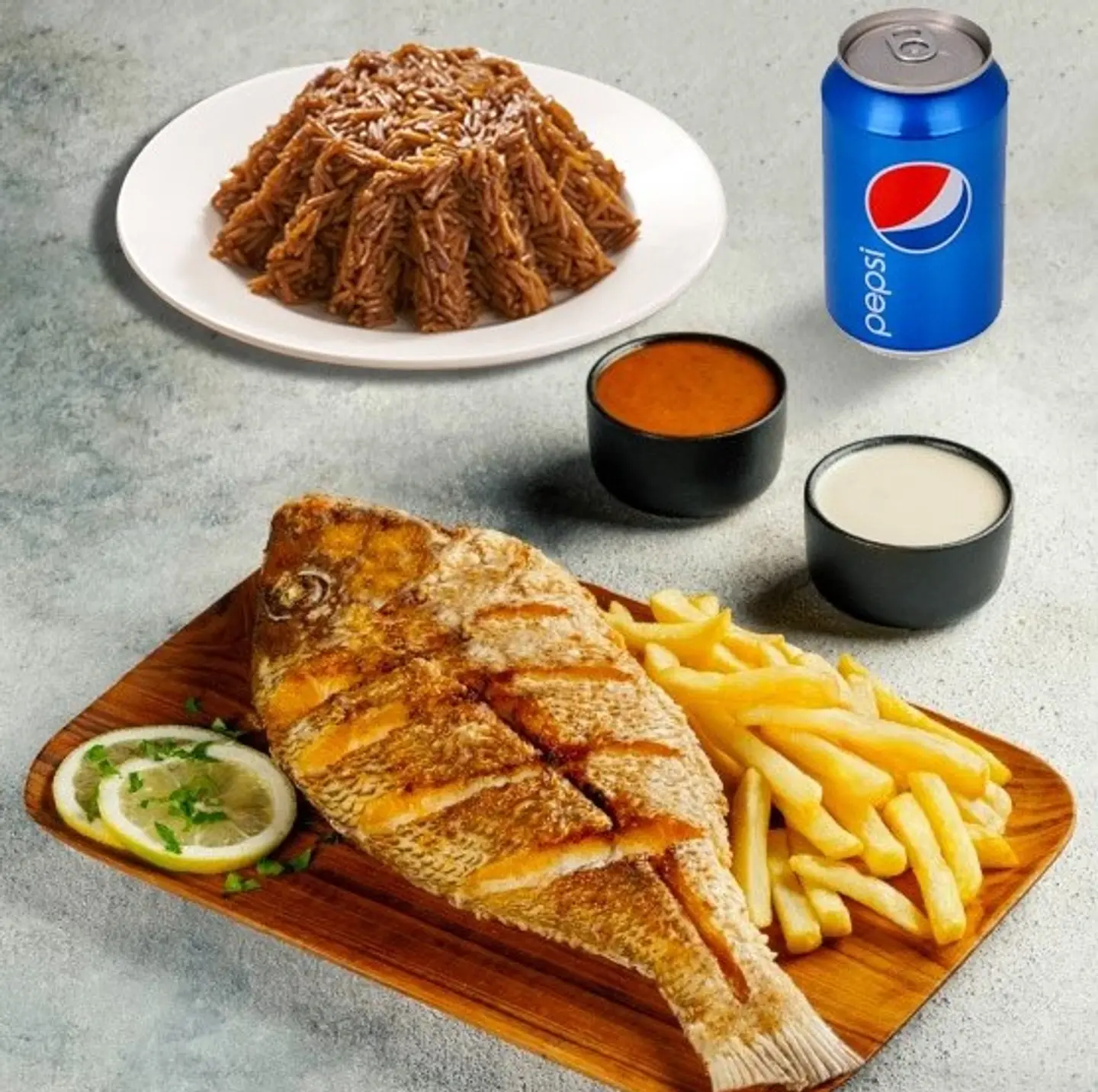 وجبة شعور مقلي نفر