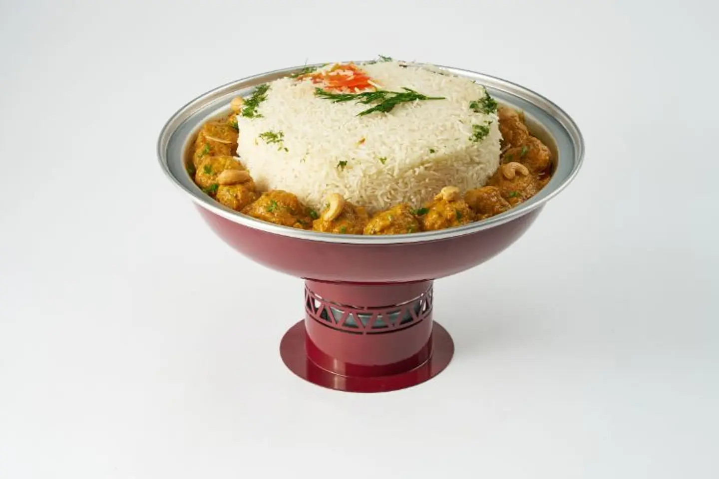 كرات كفتة الدجاج ورز ابيض سخان