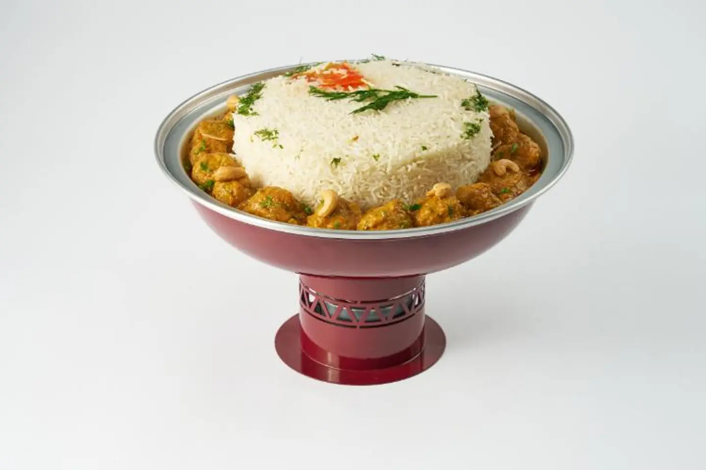 كرات كفتة الدجاج ورز ابيض سخان