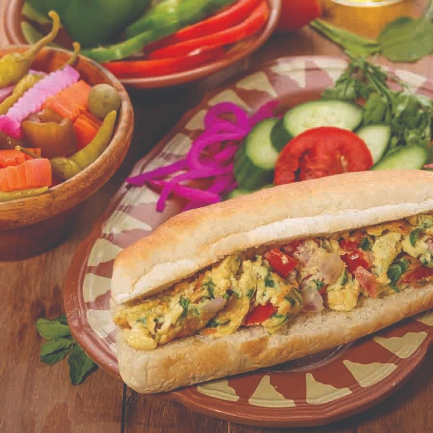 Vegetable Omelet Sandwich