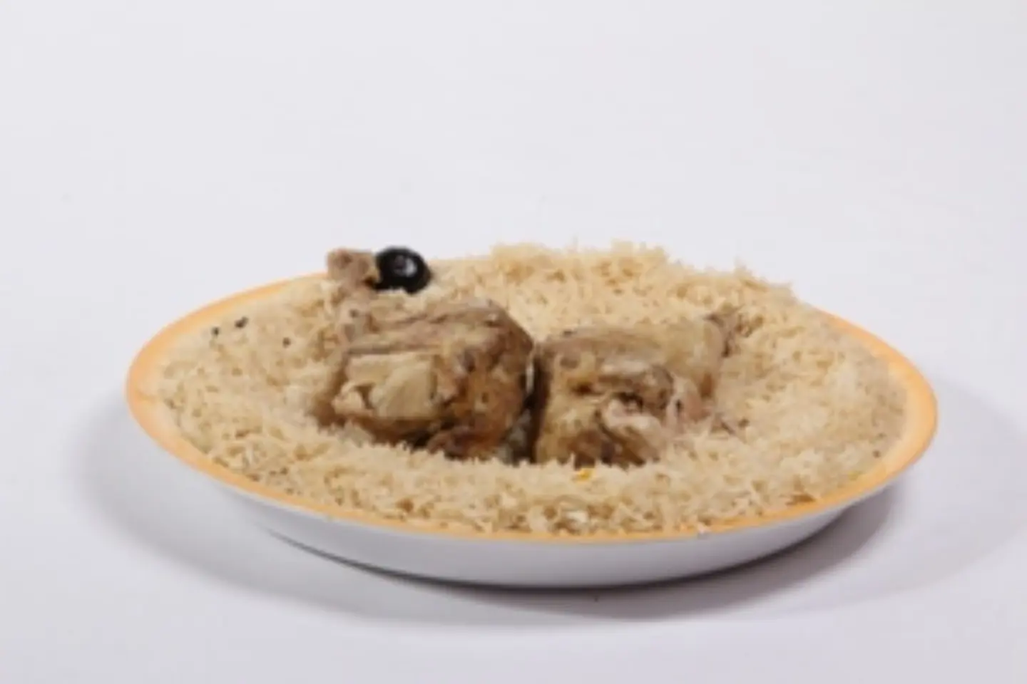 نص دجاج حنيذ مع رز شعبي