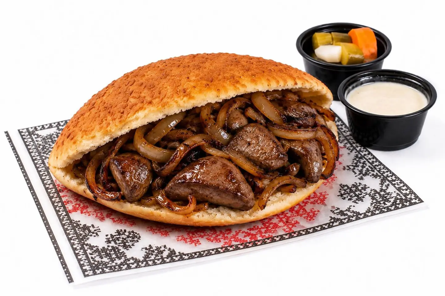 Chicken Liver With Onion Sandwich